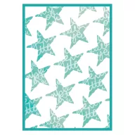   Sizzix stencil A4 (21 × 29,7 cm) és Framelits vágósablon készlet Script Layering Stars (2+3 db)