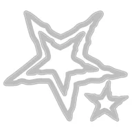  Sizzix stencil A4 (21 × 29,7 cm) és Framelits vágósablon készlet Script Layering Stars (2+3 db)