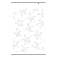   Sizzix stencil A4 (21 × 29,7 cm) és Framelits vágósablon készlet Script Layering Stars (2+3 db)