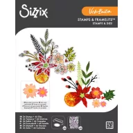   Sizzix átlátszó bélyegző- és Framelits vágósablon készlet Winter Florals (24+44 db)