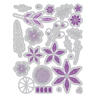   Sizzix átlátszó bélyegző- és Framelits vágósablon készlet Winter Florals (24+44 db)