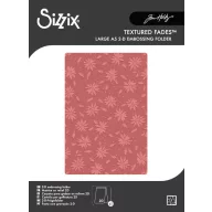   Sizzix 2D Texture Fades A5 (14,8 × 21 cm) domborítómappa Vault Holly Poinsettia (1 db) – Tim Holtz