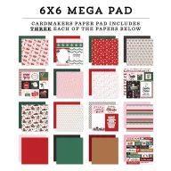   Echo Park North Pole Christmas kártyakészítő scrapbook papírkészlet – 6" (15 cm), 48 lap