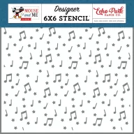   Echo Park Mouse And Me Birthday Birthday Song Notes stencil – 6" (15 cm), 1 db