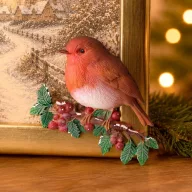   Szilikon öntőforma – Vörösbegy és téli ágak / Winter Robin – Katy Sue Designs Silicone Mould (1 db)