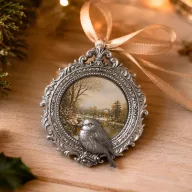   Szilikon öntőforma – Vörösbegy és téli ágak / Winter Robin – Katy Sue Designs Silicone Mould (1 db)
