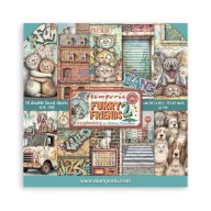   Stamperia Furry Friends 2 – mintás scrapbook papírkészlet – 12"(30cm) – 10 lap