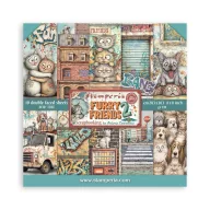   Stamperia Furry Friends 2 – mintás scrapbook papírkészlet – 8"(20cm) – 10 lap