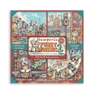   Stamperia Furry Friends 2 – egyoldalas scrapbook papírkészlet – 12"(30cm) – 22 lap