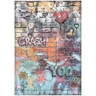   Stamperia Furry Friends 2 – Graffiti rizspapír – A4 (21 × 29,7 cm), 1 ív