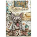 Stamperia Furry Friends 2 – Furry Friends 2 A6 Mini rizspapír válogatás rizspapír – A6 (10,5 × 14,8 cm), 8 db