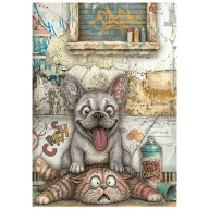   Stamperia Furry Friends 2 – Furry Friends 2 A6 Mini rizspapír válogatás rizspapír – A6 (10,5 × 14,8 cm), 8 db