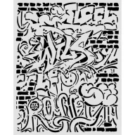   Stamperia Furry Friends 2 – Graffiti vastag stencil – 20 × 25 cm