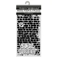   Stamperia Furry Friends 2 – Vagány téglafal vastag stencil – 12 × 25 cm