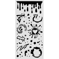   Stamperia Furry Friends 2 – Tintafröccsenések vastag stencil – 12 × 25 cm