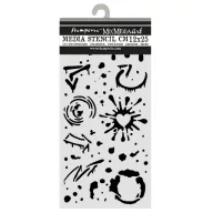   Stamperia Furry Friends 2 – Tintafröccsenések vastag stencil – 12 × 25 cm