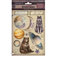 Stamperia Cosmos – színes fa dekorációs formák – A5