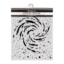 Stamperia Cosmos – Örvénylő köd vastag stencil – 20 × 25 cm