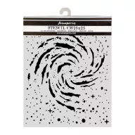   Stamperia Cosmos – Örvénylő köd vastag stencil – 20 × 25 cm