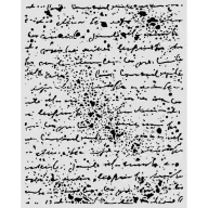   Stamperia Cosmos – Kézírás vastag stencil – 20 × 25 cm