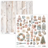   Mintay Scrapbook papír 12"(30cm) – Snowberry Lane Paper Elements (1 ív)