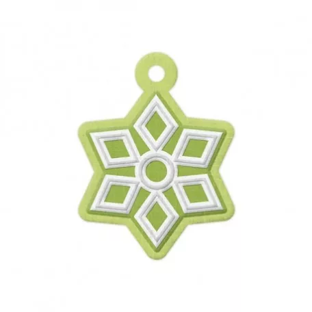 Dombornyomott címke , Yuletide / Snowflake - Hópehely (1 db)