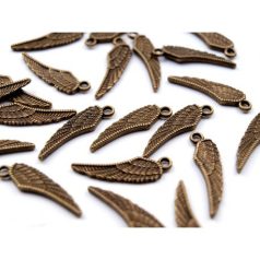   Fémdísz 8X25 mm, Medál / Angyalszárny - vörösréz (1 db)