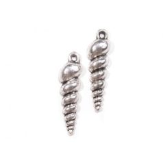 Fémdísz 7X24 mm, Medál / Kagyló - platina (1 pár)