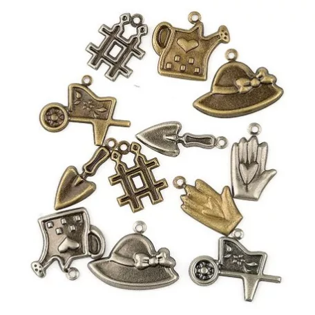 Fémdíszek , Scrapbook Basics / Kert -  (12 db)