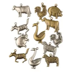 Fémdíszek , Scrapbook Basics / Háziállítok -  (12 db)