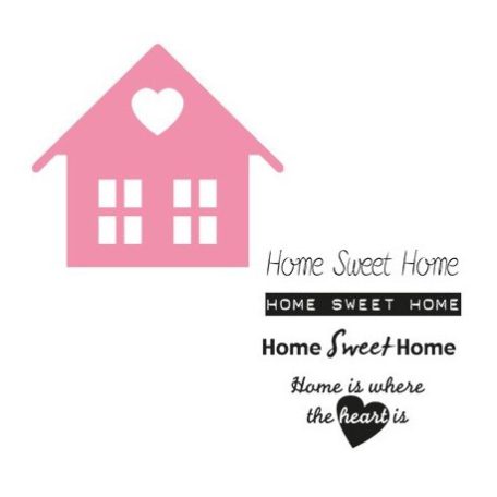 Vágósablon, bélyegzővel COL1333, Collectable / Home sweet home  (1 csomag)