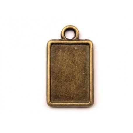 Fémdísz 13 * 19 mm, Medál / kétoldalas medál - vörösréz (1 db)