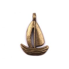 Fémdísz 12 * 15 mm, Medál / Hajó - vörösréz (1 db)