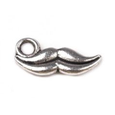 Fémdísz 5 * 14 mm, Medál / Bajusz - platina (1 db)