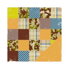   Scrapbook papír 12", Just Chillin / Patchwork - kétoldalas (1 lap)