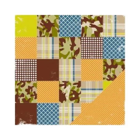 Scrapbook papír 12", Just Chillin / Patchwork - kétoldalas (1 lap)