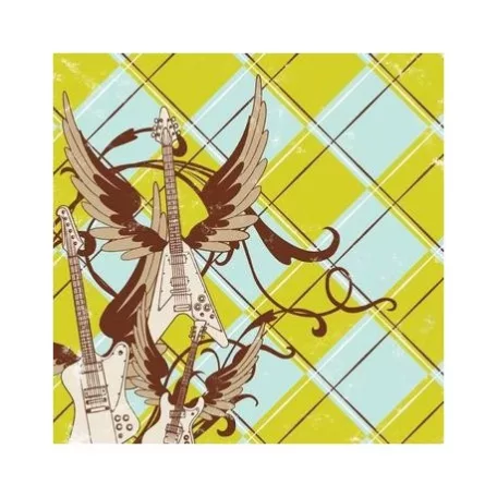 Scrapbook papír 12", Just Chillin / Varnished Guitar - fényes fólia (1 lap)