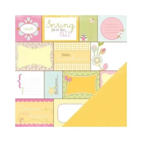 Scrapbook papír 12", Dilly Dally / Word block - kétoldalas (1 lap)