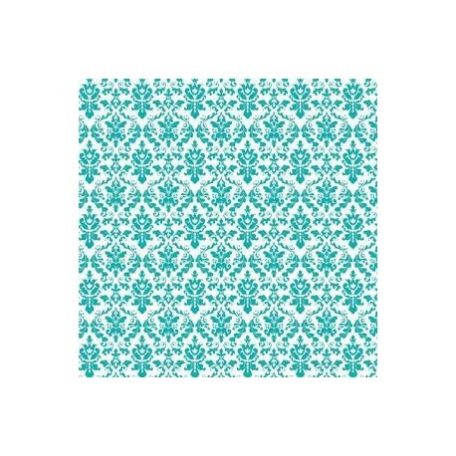 Scrapbook fólia 12", Specialty Paper / Turquoise brocade -  (1 lap)
