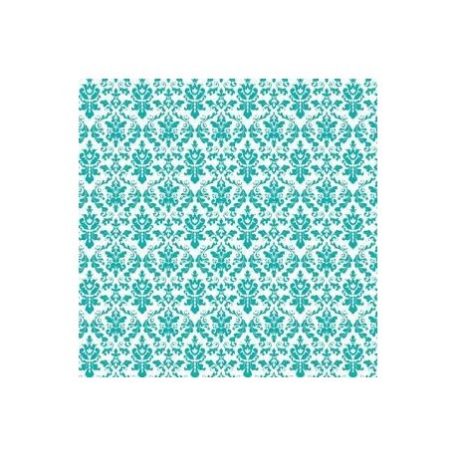 Scrapbook fólia 12", Specialty Paper / Turquoise brocade -  (1 lap)