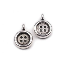 Fémdísz Ø8mm, Medál / Gombok - platina (1 pár)