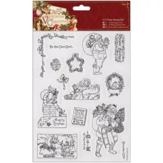   Szilikonbélyegző A5, Victorian Christmas / Clear Stamps Set - Santa (15 db)