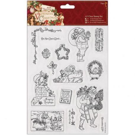 Szilikonbélyegző A5, Victorian Christmas / Clear Stamps Set - Santa (15 db)