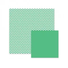   Scrapbook papír 12", Basics / Green Chevron - Zöld (1 ív)