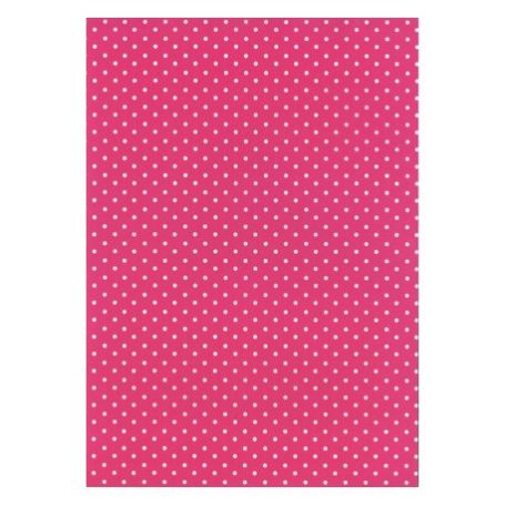 Pergamano Paper A4 - 150g, 61806 / Dots - Pink fehér pöttyös (1 ív)