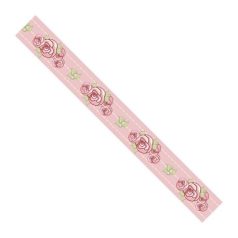   Szatén szalag 20 mm, Ribbon / Rose - Rózsaszín rózsás (3 méter)