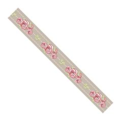   Szatén szalag 20 mm, Ribbon / Rose - Barna rózsás (3 méter)