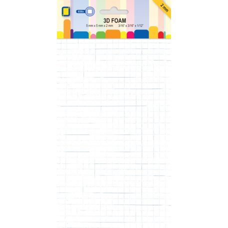 3D ragasztó kocka 2 mm, 3D Foam / öntapadós - fehér (1 ív)