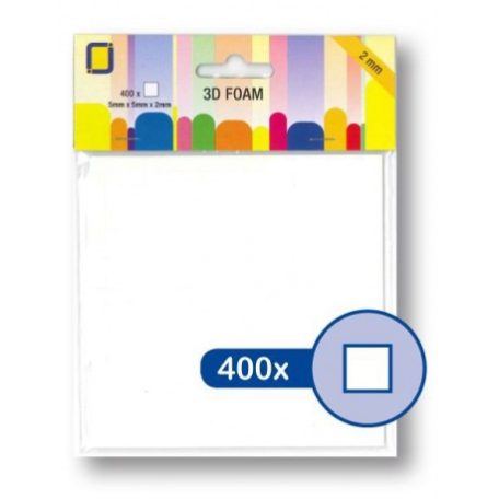 3D ragasztó kocka 2 mm, 3D Foam / öntapadós - fehér (400 db)