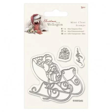 Szilikonbélyegző 75 x 75mm, Wellington Christmas / Mini Clear Stamp - Sleigh (3 db)